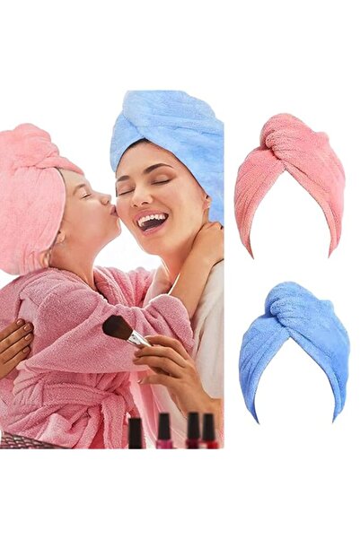 Generic SHOWAY 2 Pack Microfiber Hair Towel Wrap Magic Quick Dry Drying Turba...