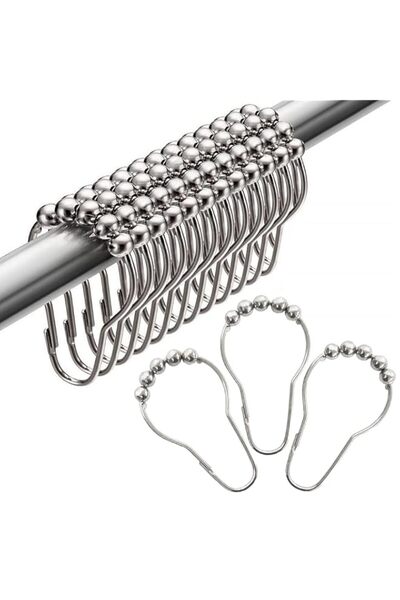 Generic HASTHIP® HASTHIP Stainless Steel Curtain Hooks, Approx. 6 x 4cm/2.3 x...