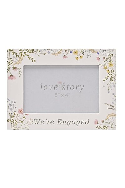 Generic Brand Love Story Wildflower Photo Frame 4" x 6" – Engaged | Freestand...