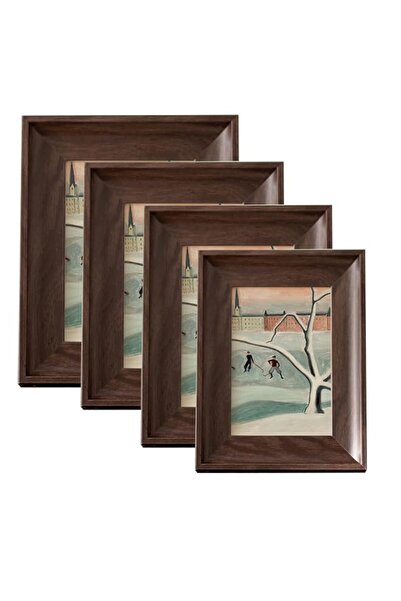 Generic Brand 4Pack Retro Picture Frame Set, 5,6,7,8 inch, Photo Frame with H...