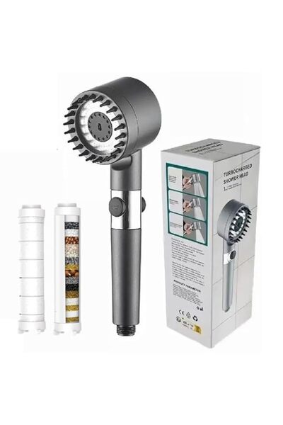 Generic 15 Stage Filtered Shower Head Scalp Massager with 2 Pack Filtering St...