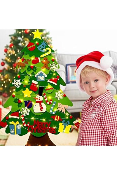 Generic Brand DIY Felt Christmas Tree with 32 Detachable Ornaments & LED Stri...