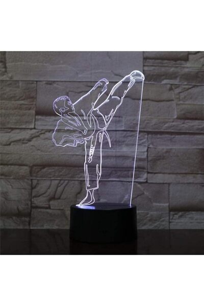 Generic Brand 3D Night Light Karate Judo Table Lamp USB Taekwondo Bedroom Lig...