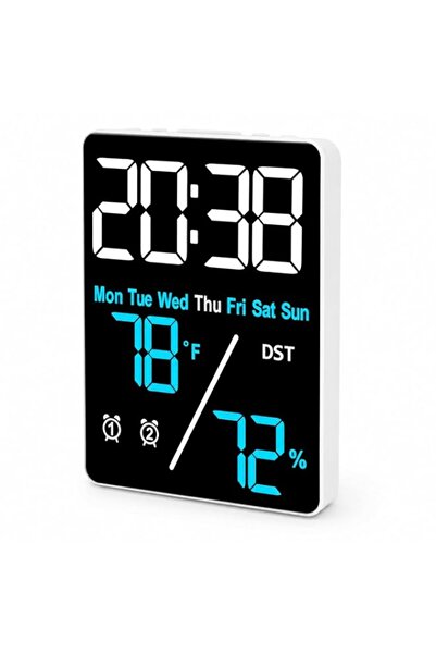 Generic Brand 5.5 Inch Digital Alarm Clock Indoor Thermometer Hygrometer, LED...