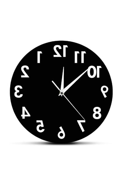Generic Brand The Geeky Days Reverse Wall Clock 12 inch Unusual Numbers Backw...