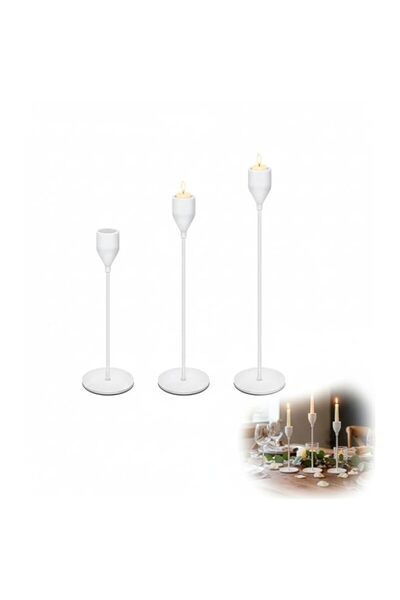 Generic Joyzzz Candle Holders, 3 PCS Metal Taper Candlestick Stand for Table ...
