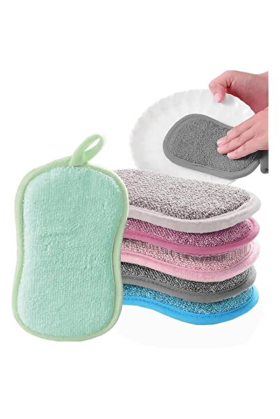 Generic MOMENT 2 Pack Microfiber Sponge Scrubbing Pads For Cleaning Tough Dir...