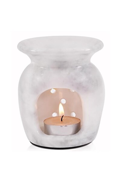 Generic Brand White Marble Oil Burner 4 Inch Handmade Natural Stone Aromather...