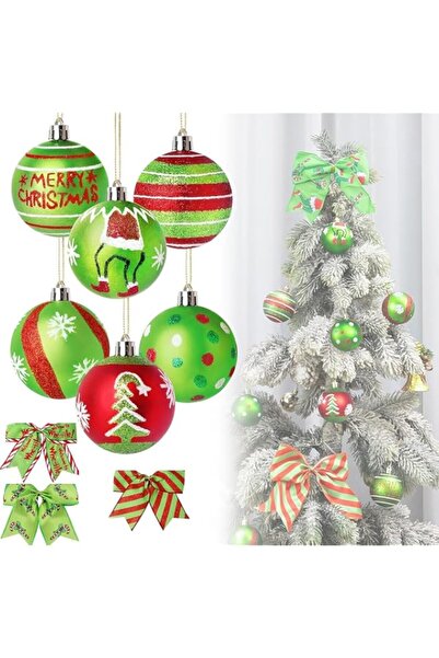 Generic Brand 15Pcs Christmas Ball Ornaments Set, 13 Red and Green Glittering...