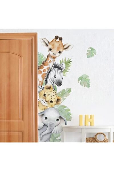 Generic Brand Watercolor Jungle Animal Wall Decals, Forest Safari Elephant Li...