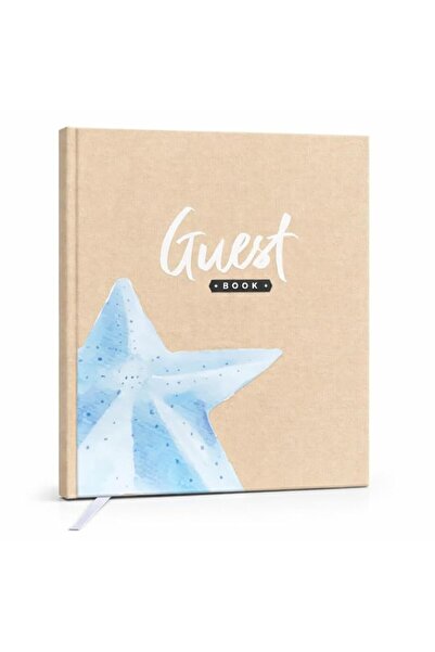 Generic Brand Paper 'n Such Beach Guest Book Linen Beige Hardcover Vacation H...