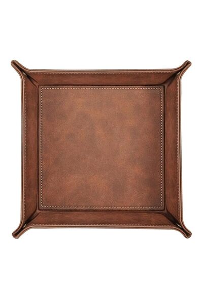 Generic Valet Tray Desktop Storage Organizer – Premium PU Leather Catchall Be...