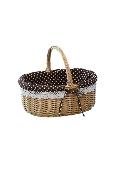 Generic Woven Belly Basket Hand Woven Picnic Bag Gift Basket Wicker Storage B...