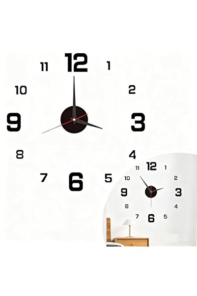 Generic Brand Modern Frameless 3D DIY Wall Clock, Large Silent Non-Ticking Se...