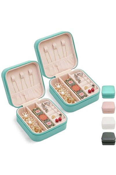 Generic Brand THMINS 2 Pack Mini Jewelry Travel Case,Small Travel Jewelry Org...