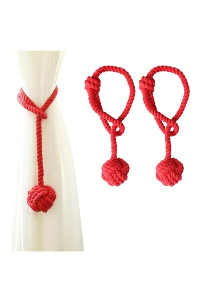 Generic Brand 2PCS Curtain Tiebacks, Handmade Cotton Woven Rope with Decorati...