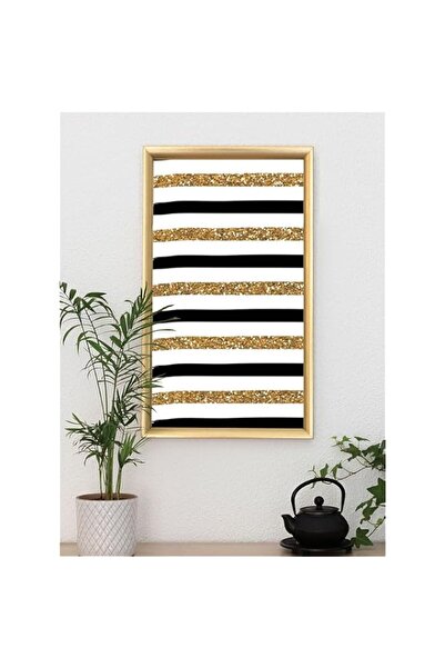 Generic Brand 'Golden Black Strips' Digitally Printed Wall Poster with Photo ...