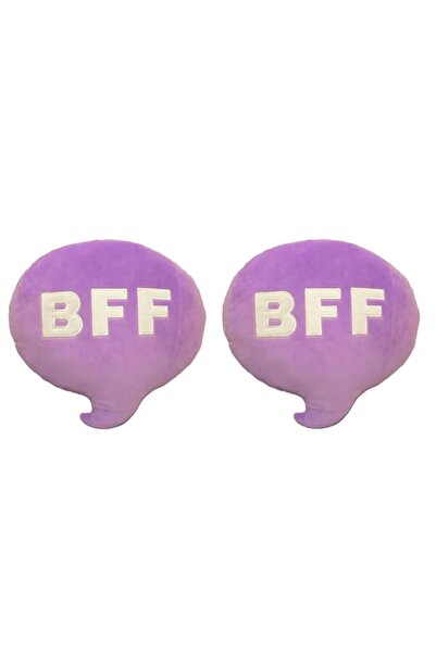 Generic Brand Goldedge BFF Chat Bubble Cushion – Purple Plush Pillow Pack of 2