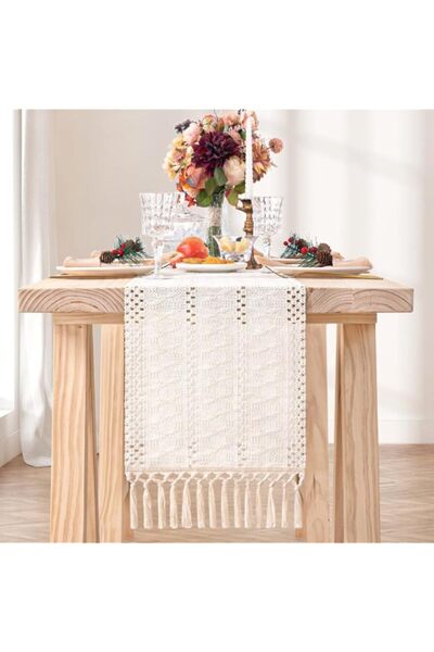 Generic Boho Table Runner with Tassels 72 Inches Long for Home Decor Room Dec...