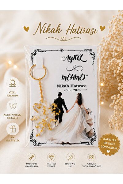 Aygül tasarım 25 adet Epoksi Yonca Model Düğün, Nişan, Nikah,Söz Kartlı Hediy...