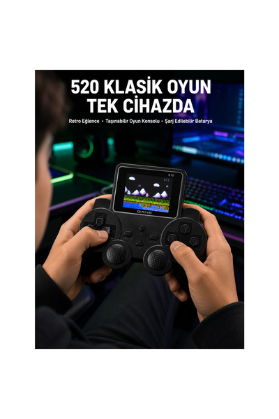 Epilons 520 Oyunlu Taşınabilir El Oyun Konsolu Tv Bağlantılı Şarjlı Gamepad