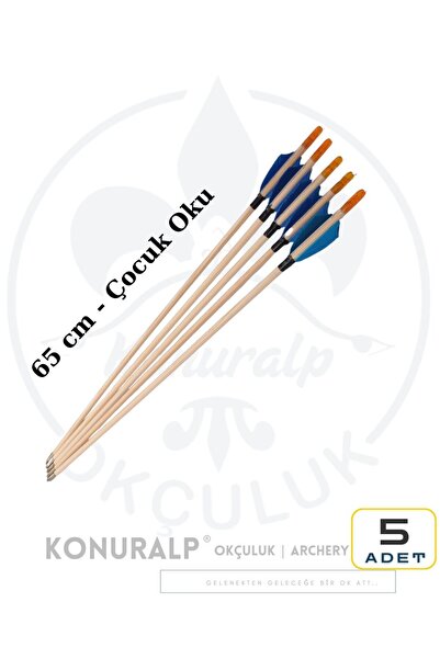 KONURALP OKÇULUK Çocuk Kısa Talim Oku 5 ADET – 65 cm Antrenman Oku Standart