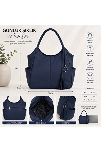 ELAN COLLECTİON Kadın Çanta Yeni Geniş Hacimli Büyük Boy Kaliteli Nubuk Paraş...
