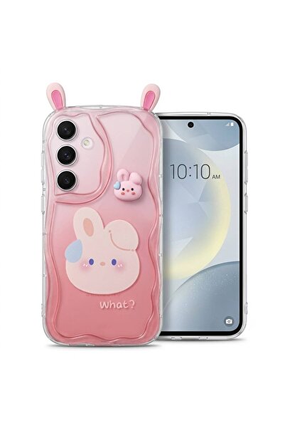 Zipax Samsung Galaxy A26 Uyumlu Kılıf Desenli Kulaklı Kapak Hlt-What