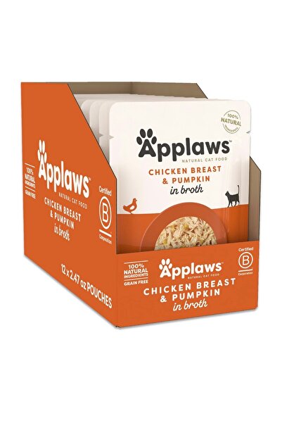 Applaws Carton of Abloze Wet Food for Cats, Chicken Breast with Pumpkin in Br...