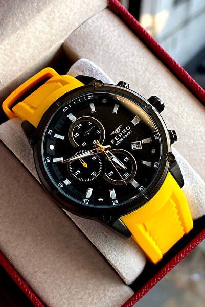 FERRO Men's wristwatch steel band 2 years warranty waterproof boxed