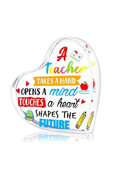 Generic Back to School for Teacher,Transparent Heart-Shaped Acrylic Keepsake,...