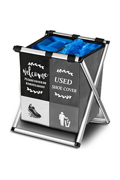 Generic Foldable Shoe Cover Dispenser with Storage Box, Used Shoe Cover Compa...