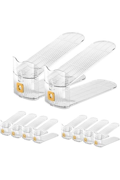 Generic Adjustable Shoe Slots Organisers 10PACK Clear Space Saving Shoe Stack...
