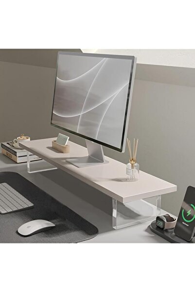 Generic Monitor Stand Riser,60cm Wood & Acrylic Computer Monitor Stand ,Desk ...