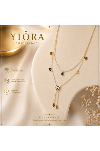 yiora Jewelery Stainless Steel Imported Design Multiple Views Butterfly Detai...