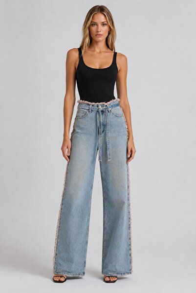 ALEXANDERGARDI Tassel Detailed Wide Leg Jean Trousers
