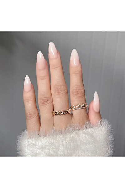 Choice21 Y-58s 24Pcs White Gradient False Nails Waterproof Press on Nail Tips...