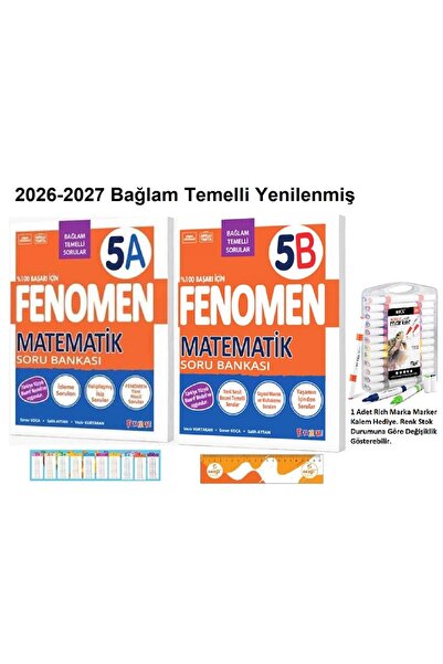 Fenomen Yayıncılık 5. Sınıf Matematik (A) ve (B) (Bağlam Temelli Sorular Yeni...