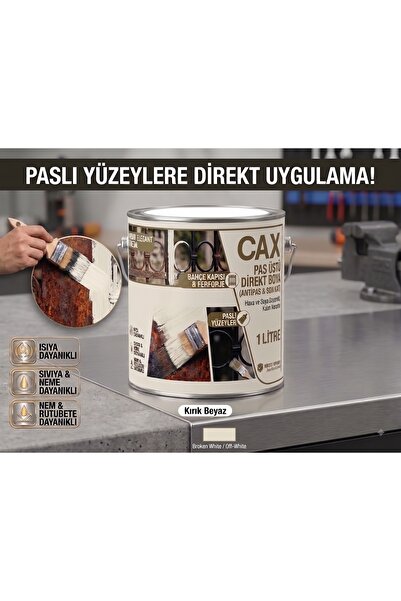 caxcolors CAX Pas Üstü Direkt Uygulanan Antipaslı Sentetik Metal Boyası 1 Lit...