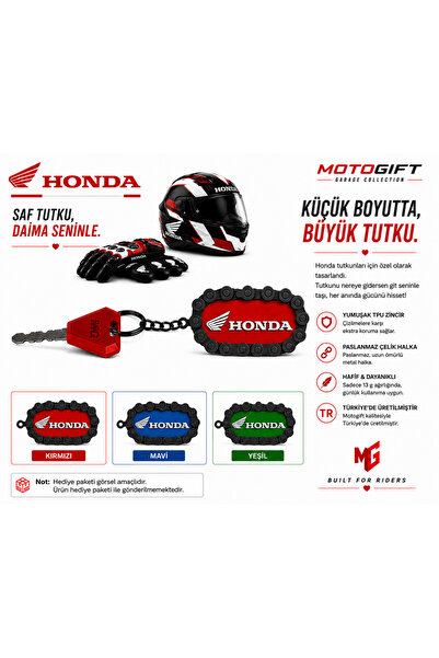 Motogift سلسلة مفاتيح للدراجات النارية بشعار هوندا مع تفاصيل سلسلة مفصلة بالل...