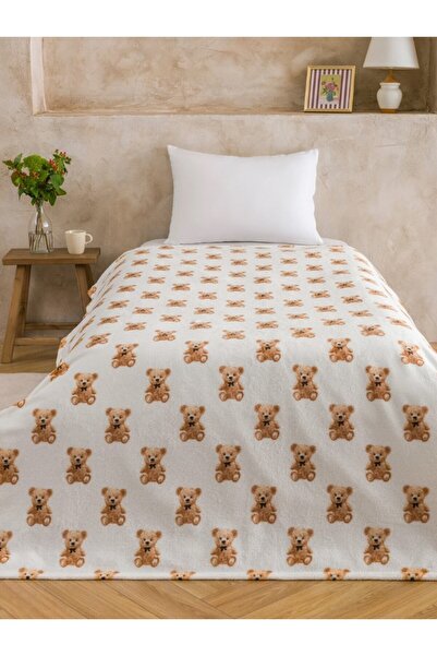 LC Waikiki LCW HOME Μικτή κουβέρτα Teddy Bear με τύπωμα Μονή Κουβέρτα 150x220...