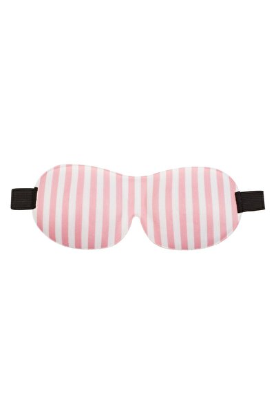 OEM Mască de dormit din satin roz cu dungi, 21cm