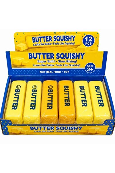 Toys Jucărie antistres Squishy Unt Galben, 13 cm – Super moale, cu revenire l...