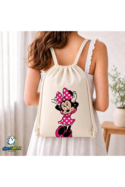 Ghostbastır Design Minnie Mouse Drawstring Linen Bag C194