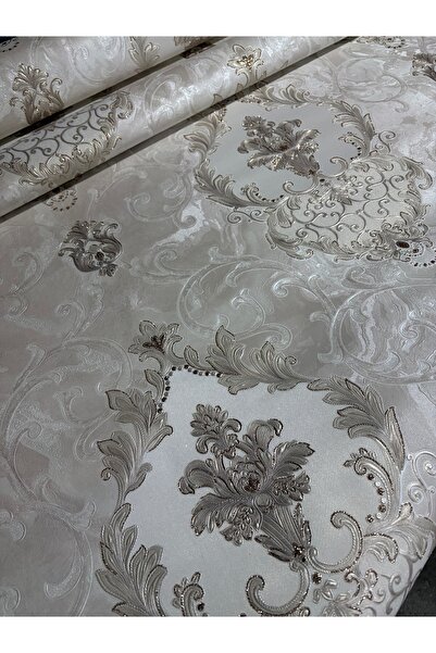 KOÇ YAPI DEKOR Tutkal hediye 10m2 damask kreme gold sedefli kabartma silinebi...