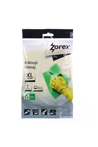 OEM Zorex household gloves, size XL, Cotton + rubber, yellow