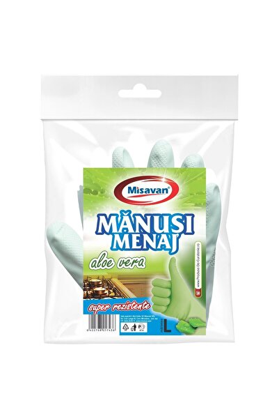 OEM Misavan household gloves with aloe vera, size L, latex, green