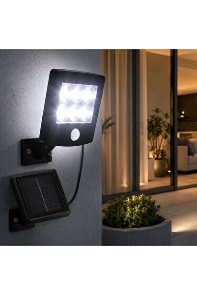 OEM Hoff LED соларен прожектор, 0.5 W, 200 lm, студена светлина, със сензор з...
