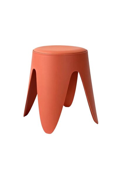 OEM Taburet Iris, fix, rotund, plastic, rosu, 45 x 45 x 46 cm