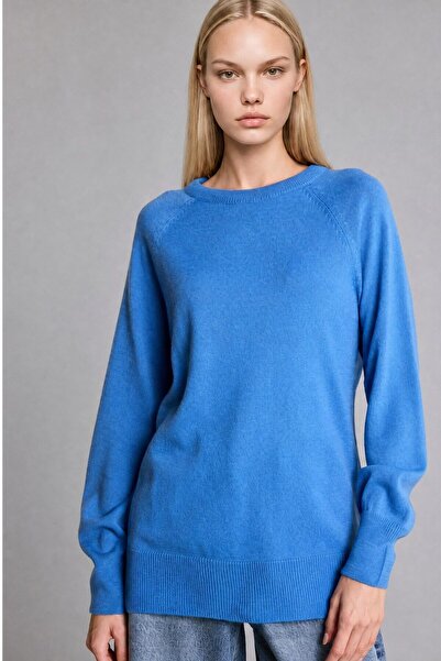 DeFacto Ultra Soft Relax Fit Crew Neck Lilac Sweater I6913Az26Wn